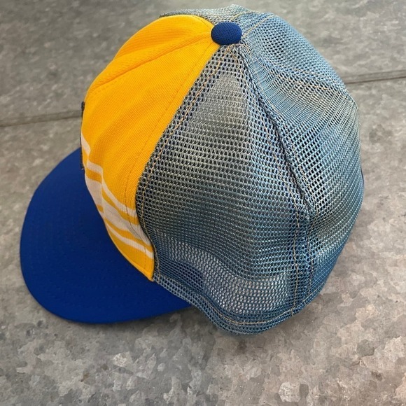 Vintage Sacramento Patch Snapback Trucker Hat USA Retro Blue Yellow Football - Picture 5 of 15